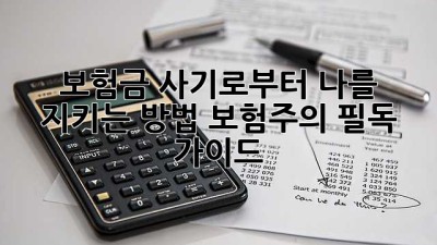 보험금 사기로부터 나를 지키는 방법: 보험주의 필독 가이드