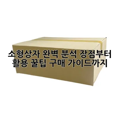 소형상자 완벽 분석: 장점부터 활용 꿀팁, 구매 가이드까지!