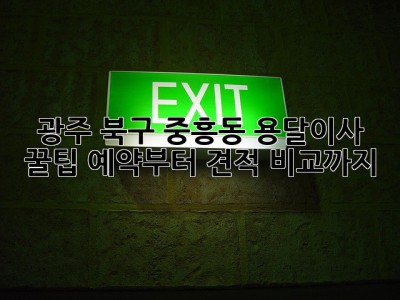 광주 북구 중흥동 용달이사 꿀팁🍯 예약부터 견적 비교까지!