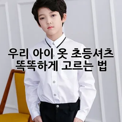 우리 아이 옷, 초등셔츠 똑똑하게 고르는 법 👕✨