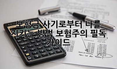 보험금 사기로부터 나를 지키는 방법: 보험주의 필독 가이드