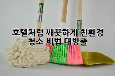 호텔처럼 깨끗하게✨ 친환경 청소 비법 대방출! 🌿