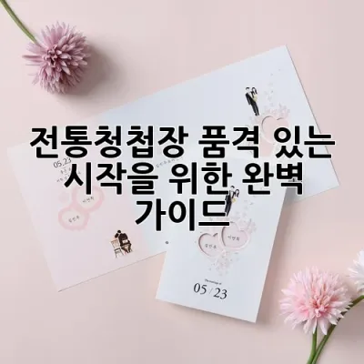 전통청첩장, 품격 있는 시작을 위한 완벽 가이드 🕊️