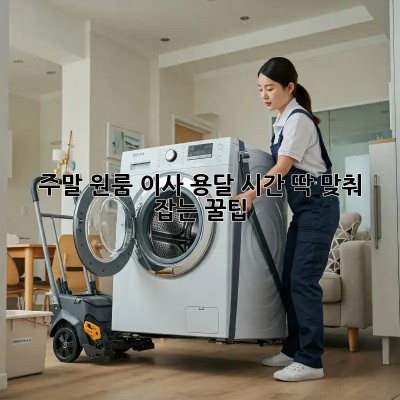 주말 원룸 이사, 용달 시간 딱 맞춰 잡는 꿀팁!